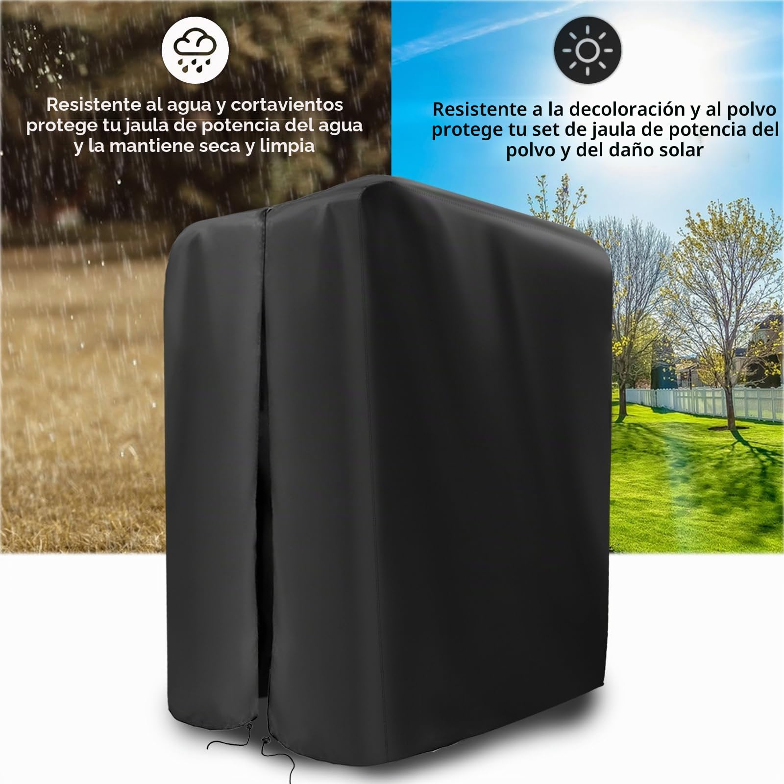 Funda para estante de gimnasio con cremallera impermeable, funda protectora para sentadillas, soporte de levantamiento de pesas, equipo de entrenamiento de gimnasio en casa, interior o