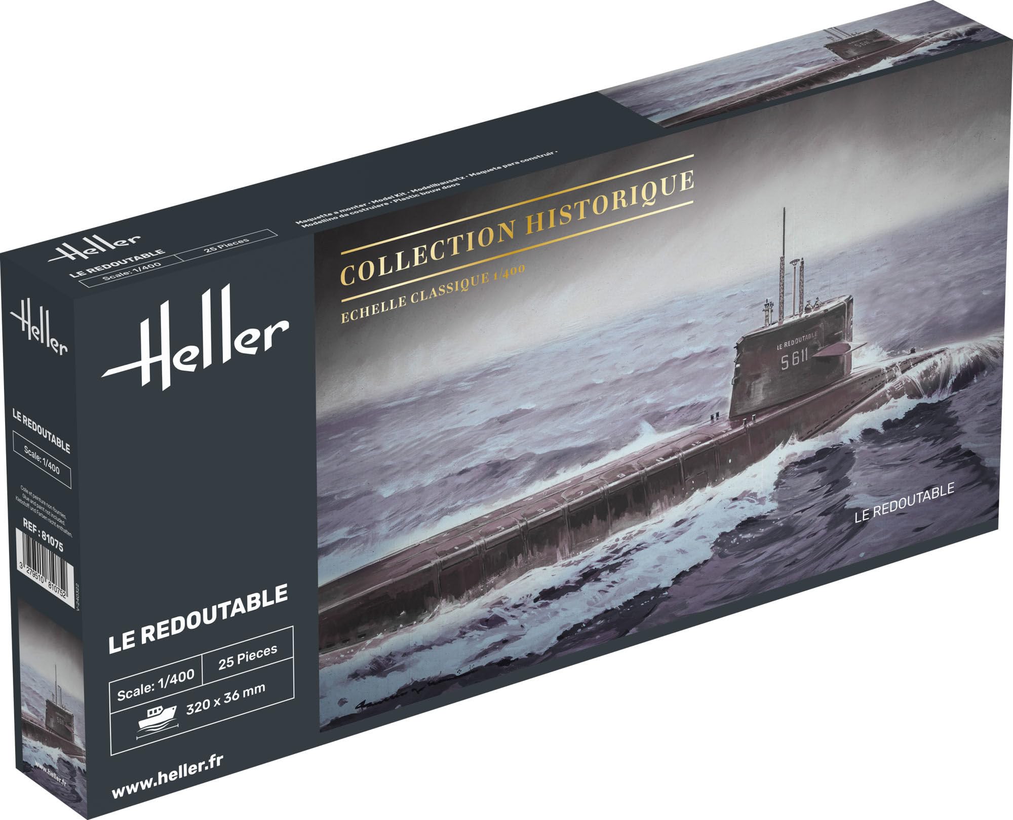 Heller 81075 Construction Et Maquettes S/M Redoutable Echelle 1/400ème