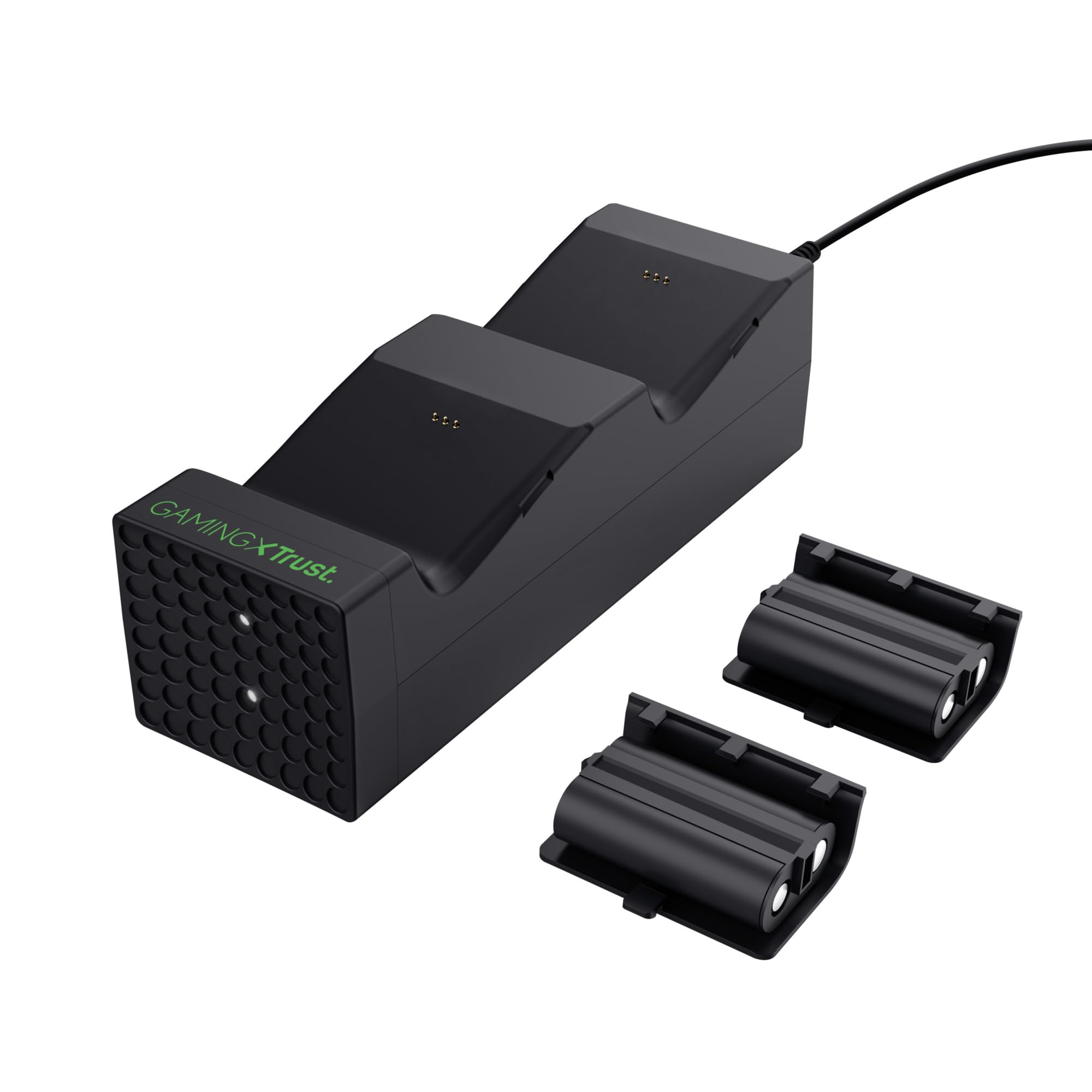 Trust Gaming GXT 250 Ricarica Controller Xbox Series X/S, Docking Station e Indicatore di LED Base di Ricarica Controller, Doppia Stazione di Ricarica per Controller