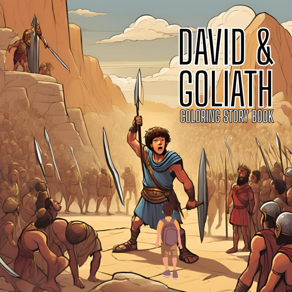 David & Goliath: Coloring Story Book | 42 Coloring Book Pages and the Bible Story of David and Goliath | Perfect for Kids ages 5-8