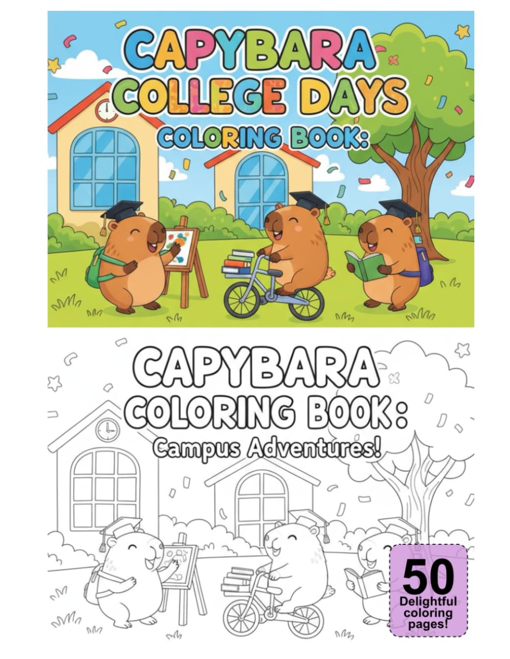 Capybara College Days Coloring Book: Campus Adventures