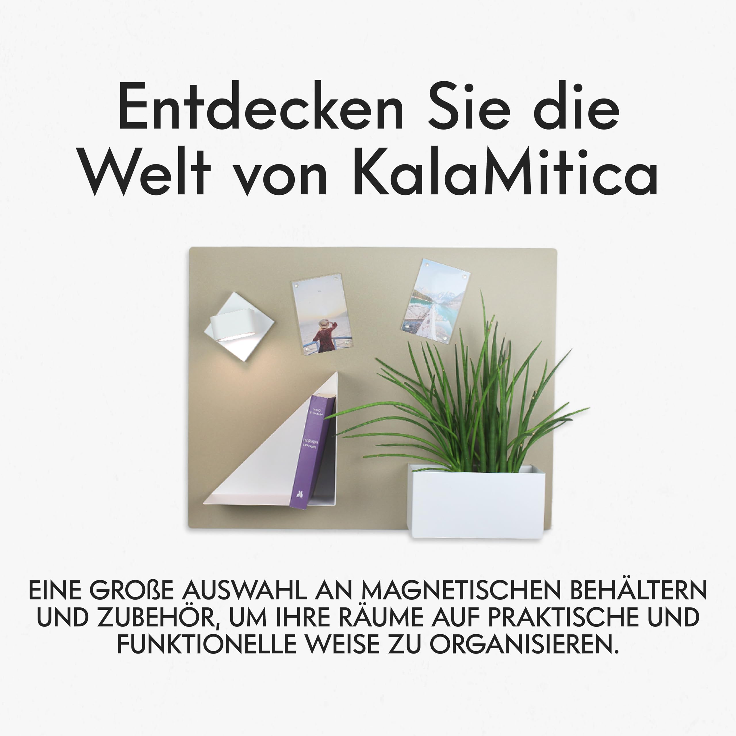 KalaMitica - Magnettafel für die Wand, Pinnwand für Magnete - beschreibbar mit Kreide und abwischbar - Beige - 114 x 74 cm