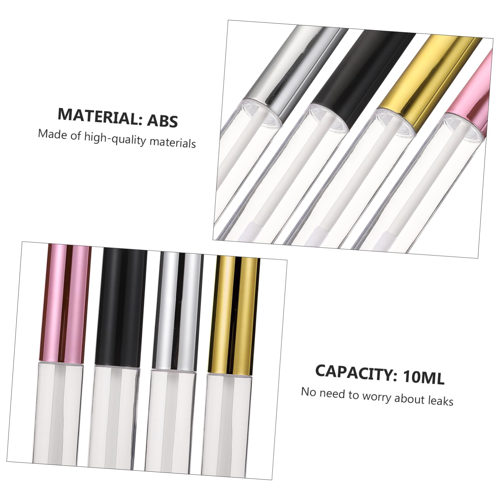 TOPBATHY Lipgloss Behälter und Nachfüllbare aus ABS Auslaufsichere 40 Stück 10 Ml zum Selbermachen Lipgloss Tuben mit Einzigartiger Form von Kosmetik für Unterwegs