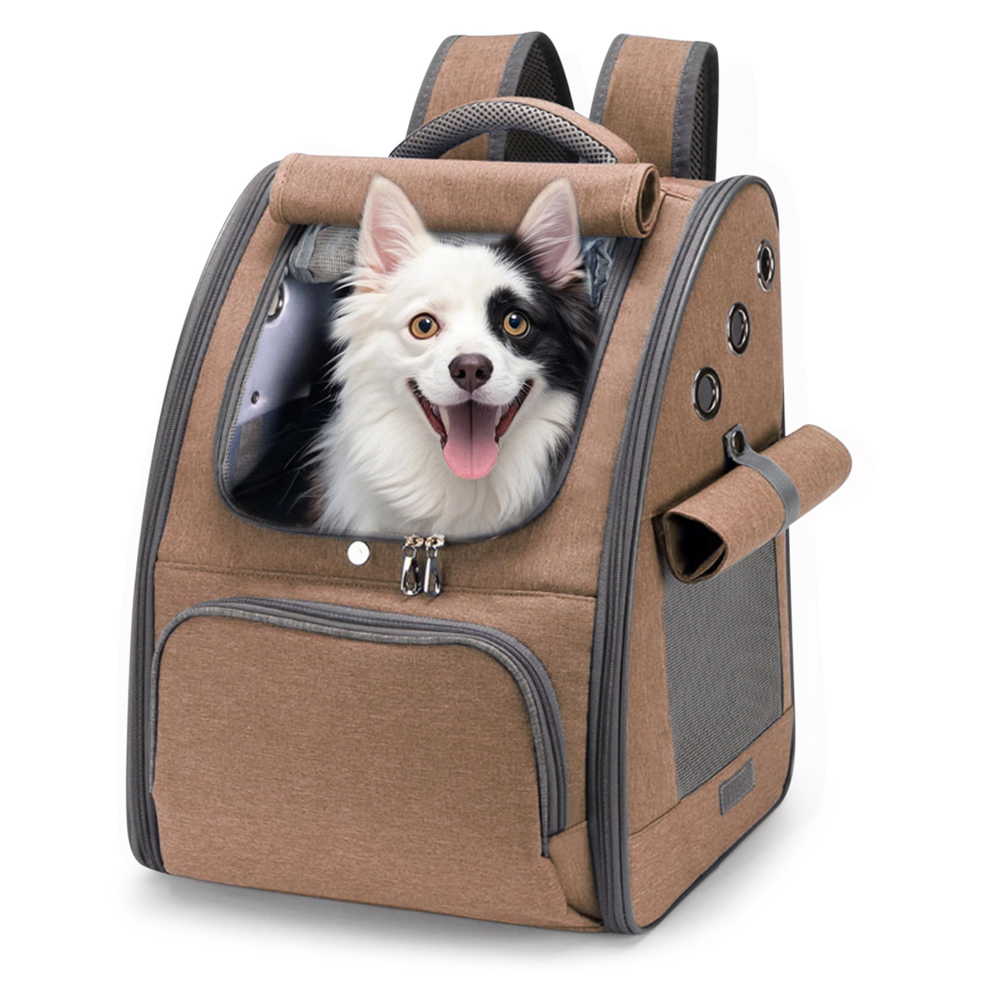 ALLSOPETS Haustier Rucksack Faltbar - Für Hunde & Katzen Bis 7kg, Atmungsaktiv - Ideal Für Reisen & Wandern