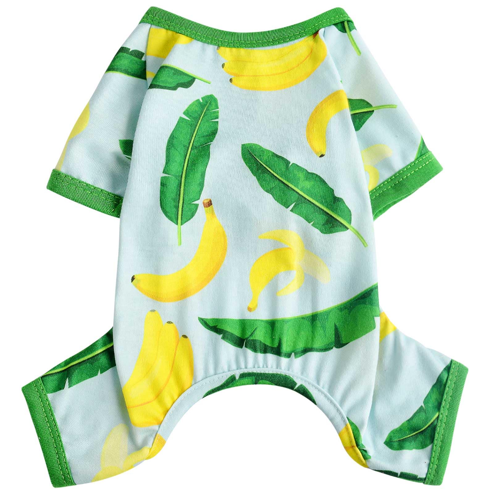 Dosuyi Dog Pajamas Spring Summer Pet Clothes for Small Dogs Girl Boy Soft Stretchy Puppy Clothes Cat Pjs Pet Jammies Outfit (Green Banana, X-Small)