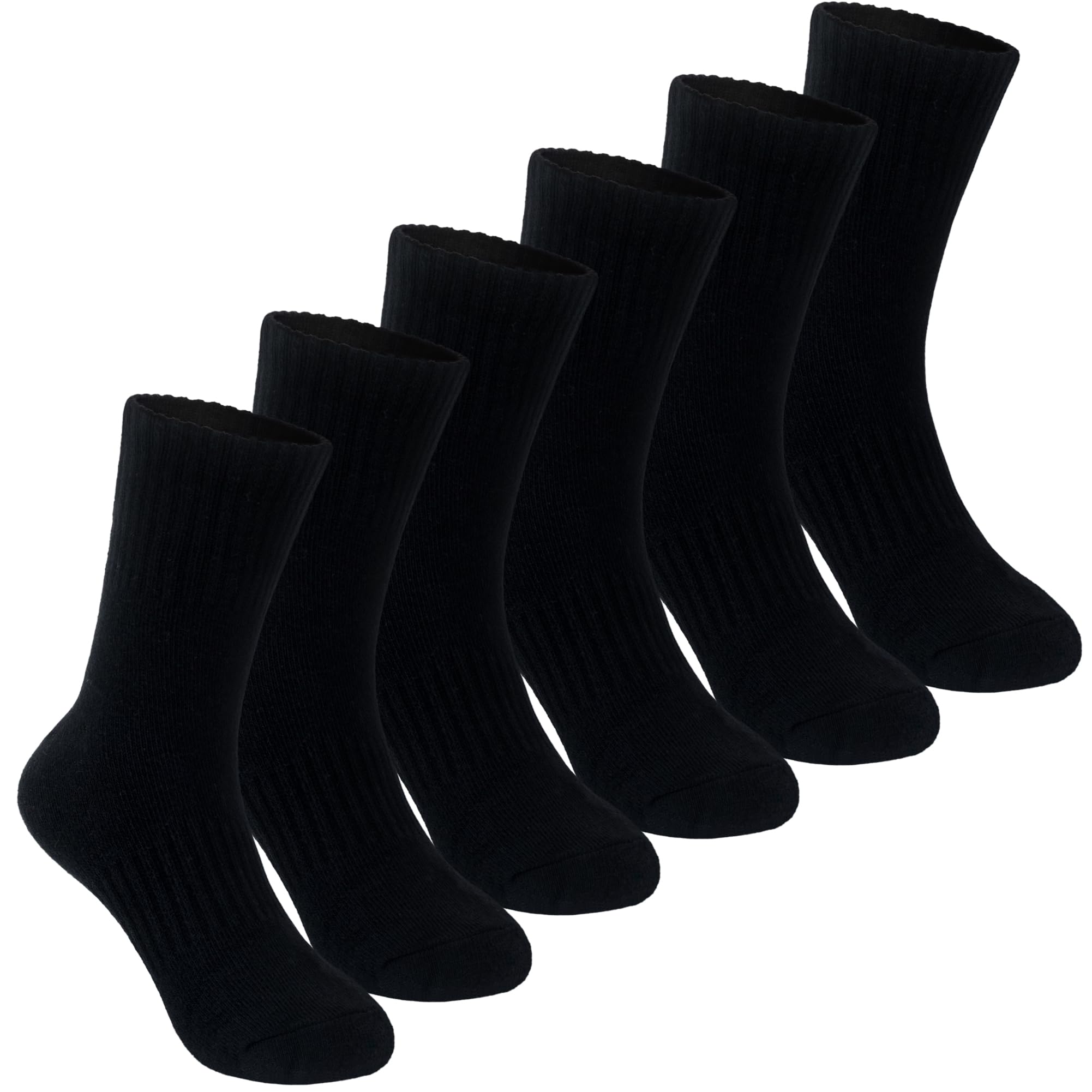 SeeyAN Kids Socks Boys Crew Athletic Half Cushioned Cotton Sport Running Breathable Socks 6 Pairs