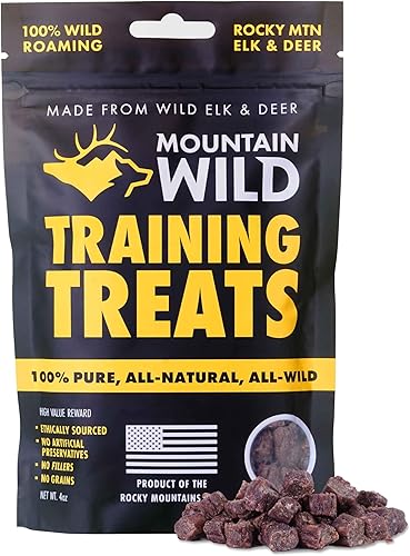 Golosinas de entrenamiento para perros y cachorros – Proteína de alce y venado para cachorros y perros – Alto valor, totalmente natural, sin