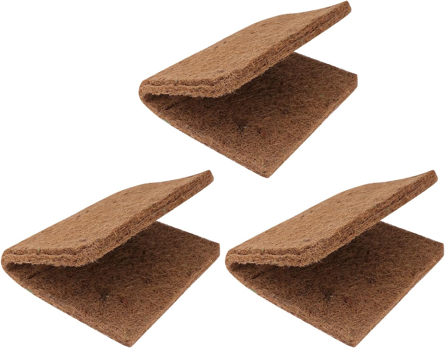 LALAFINA 3pcs Natural Coconut Fiber Reptile Mats Breathable Bedding Liners for Tortoise Bearded Dragon Leopard Gecko Tank Liner with Strong Permeability and Easy to Clean