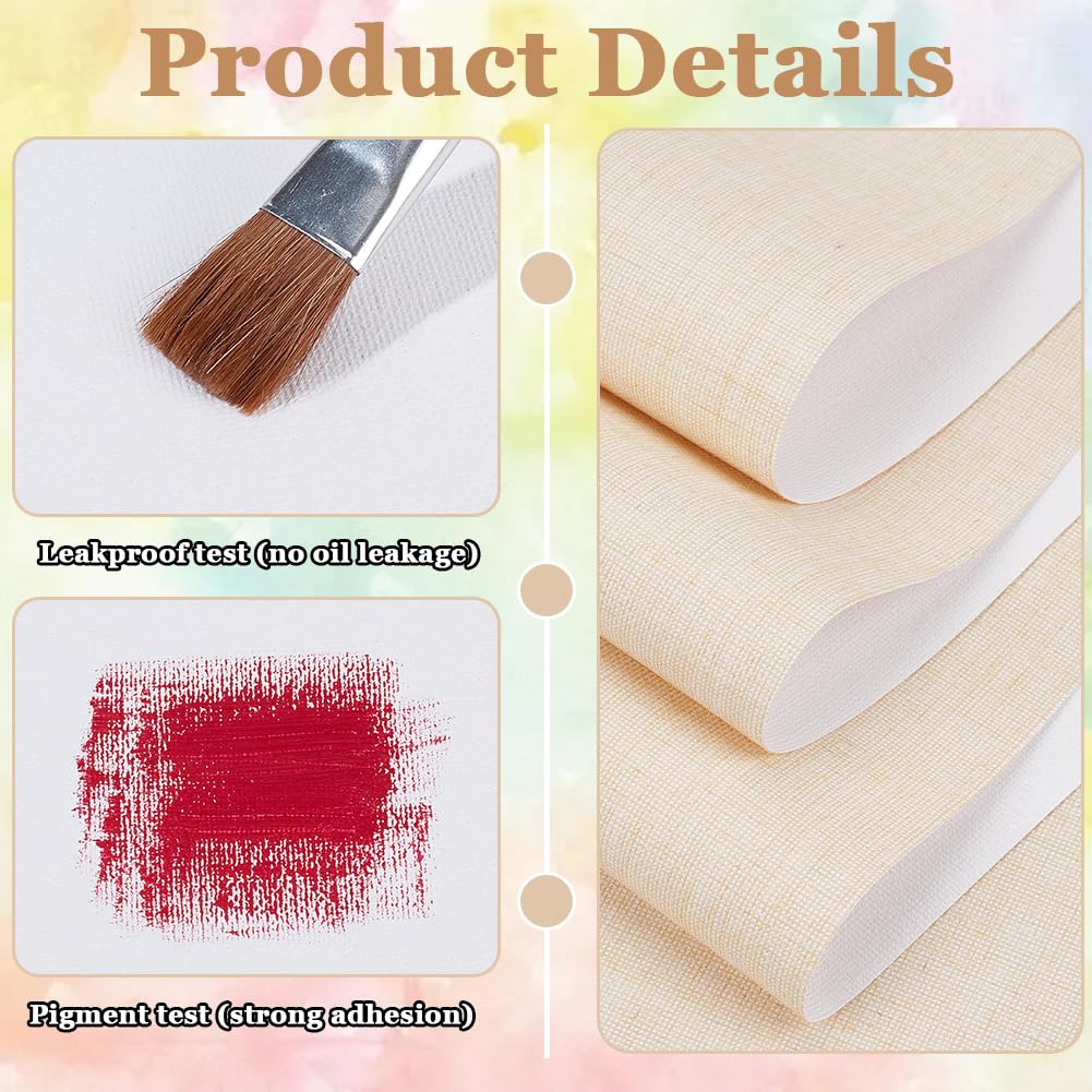 GORGECRAFT 5 m Lange Leinenleinwandrolle 28cm Breit Weißer Stoff Handgrundiert Mittlere Textur Geeignet Für Öl Und Acrylfarben Künstler Leinwandrollen Zum Malen Für DIY Kunstprojekte Bastelarbeiten
