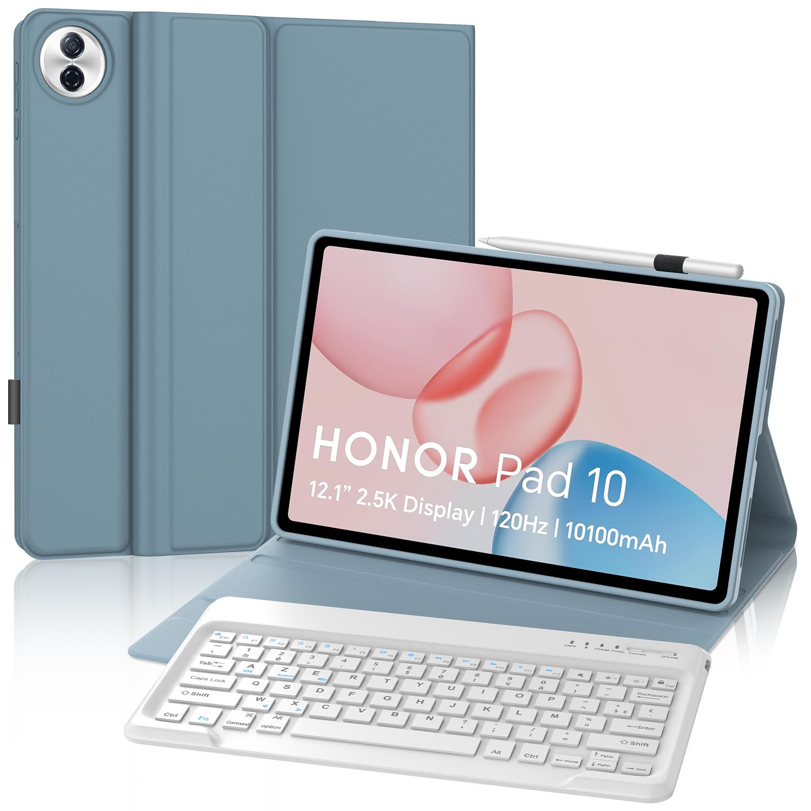 FOGARI Tastiera Bluetooth AZERTY Per Honor Pad 10 2025 – Custodia Magnetica E Portamatita - 2