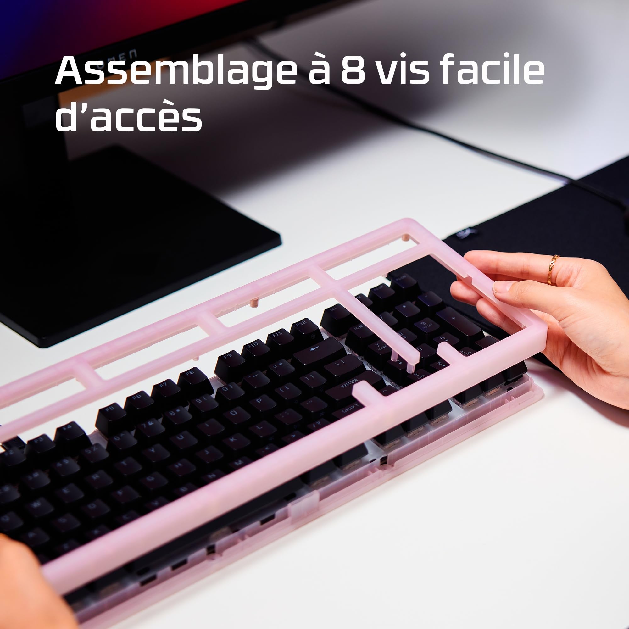 HyperX Origins 2 1800, Clavier Gaming mécanique AZERTY FR, switches mécaniques échangeables, Format Compact 1800, Boîtier Personnalisable, Polling Rate 8000 Hz, PC/PS5/Xbox, Noir