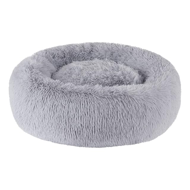 BVAGSS Cama de Felpa Deluxe Plush Redonda de Pelo Nido de Donut para Mascotas Deluxe para Gatos y Perros…