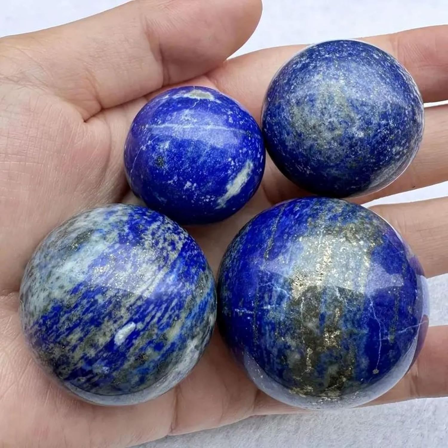 Crystal Ball Lapis Lazuli Sphere Balls Gemstone Ornament Fengshui and Home Decoration,4~4.5cm