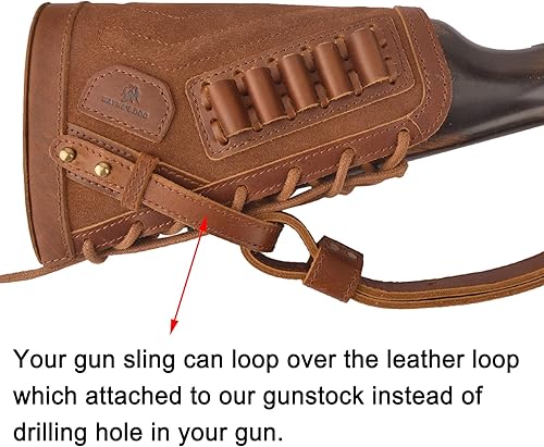 Miniatura 2 de Reposapiés para mejillas de cuero para diestroszurdos con soporte de barril para no taladrar tu pistola
