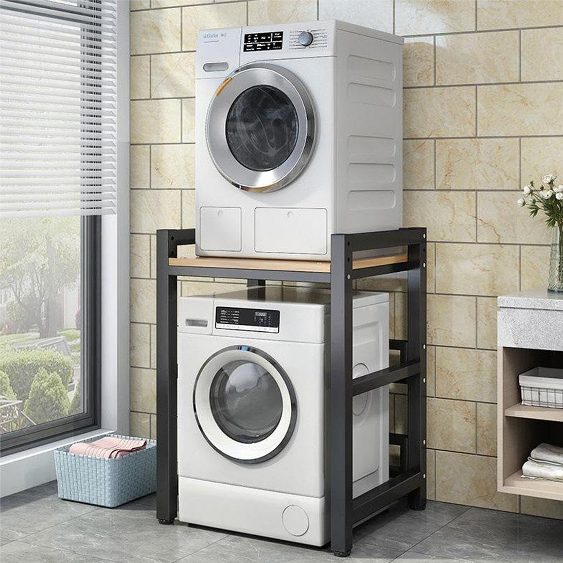 Misorat Waschmaschine Trockner Schrank Übereinander Schrank für Waschmaschine und Trockner mit 3 Höhenverstellbar Waschmaschine Trockner Schrank Regal Waschmaschinenschrank,C Elektro-Großgeräte