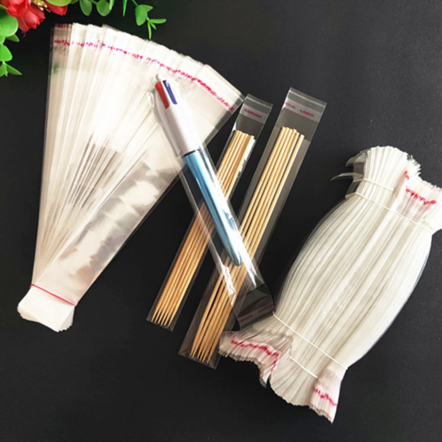 200 Sacchetti Cellophane Trasparenti Autoadesivi - 25x5 Cm, In Plastica OPP, Perfetti Per Caramelle, Biscotti, Gioielli, Piccoli Regali, Confezioni Fai Da Te - 6