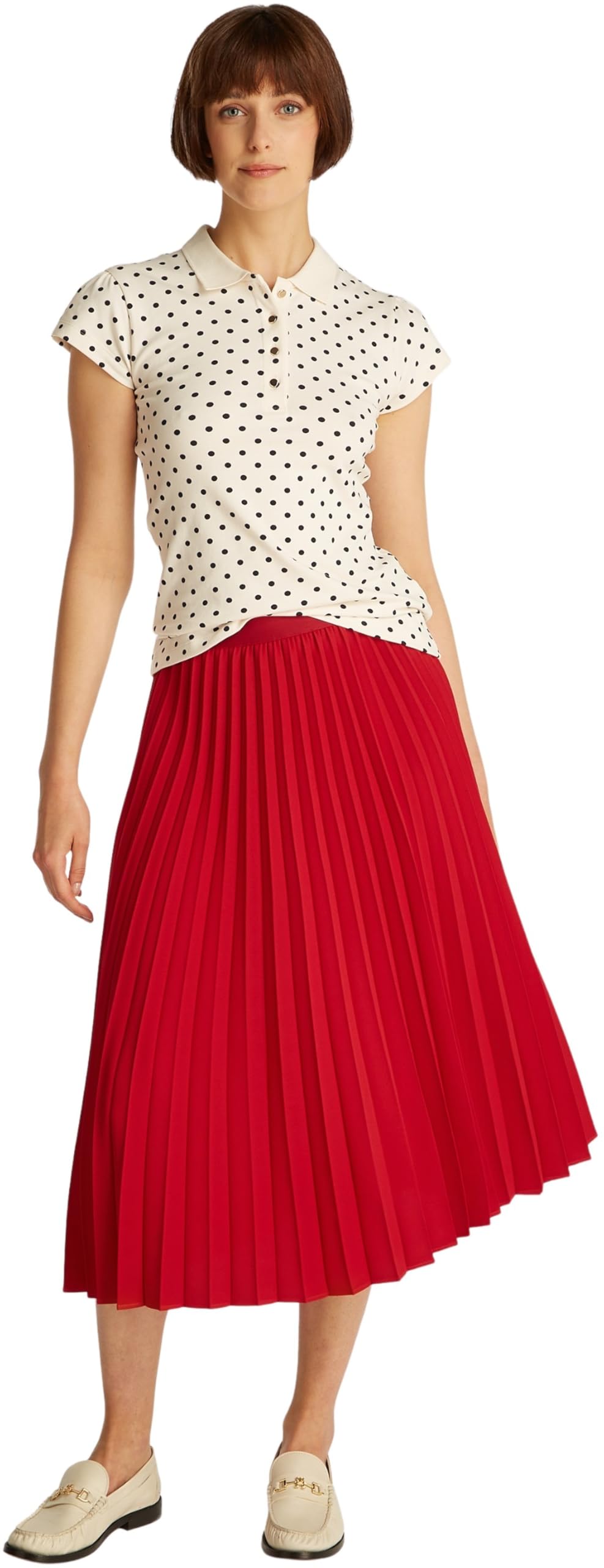 Tommy Hilfiger Damen Faltenrock Fluid Pleated Pull On Midi-Länge