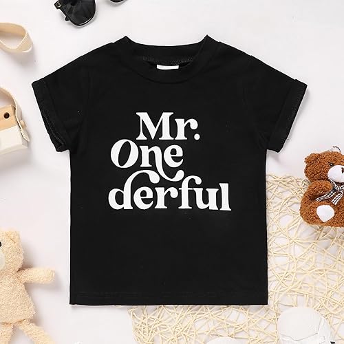 Miniatura 2 de GRNSHTS Camiseta de primer cumpleaños para bebés niños de un año, camiseta de primer cumpleaños