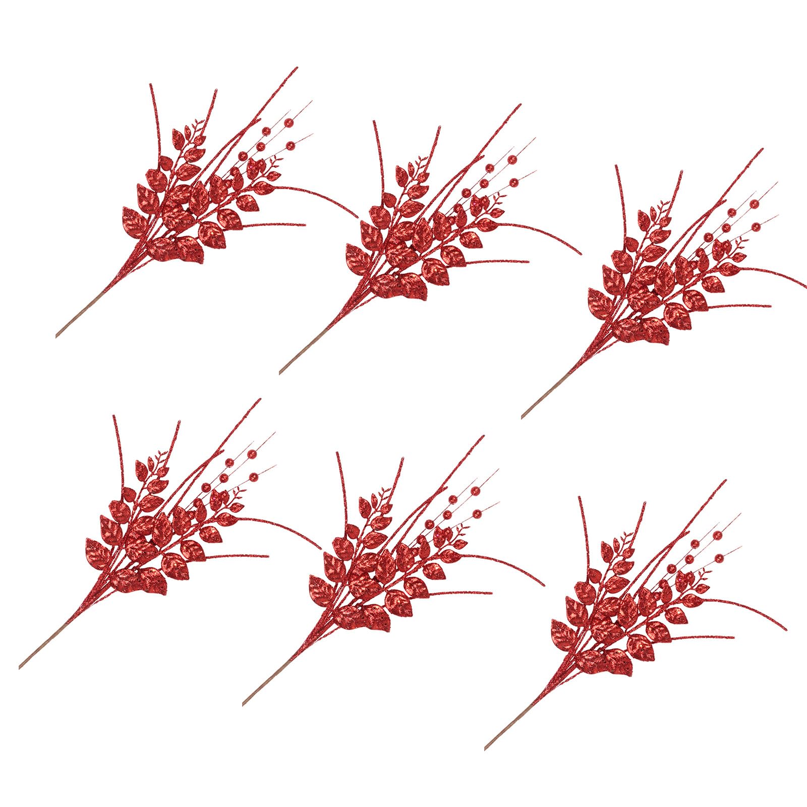 Buxuaaaa 6Pcs Luxurious Artificial Berries Branch Imitated Leaves with Berries for Sophisticated Home Embellishment Artificial Leaves