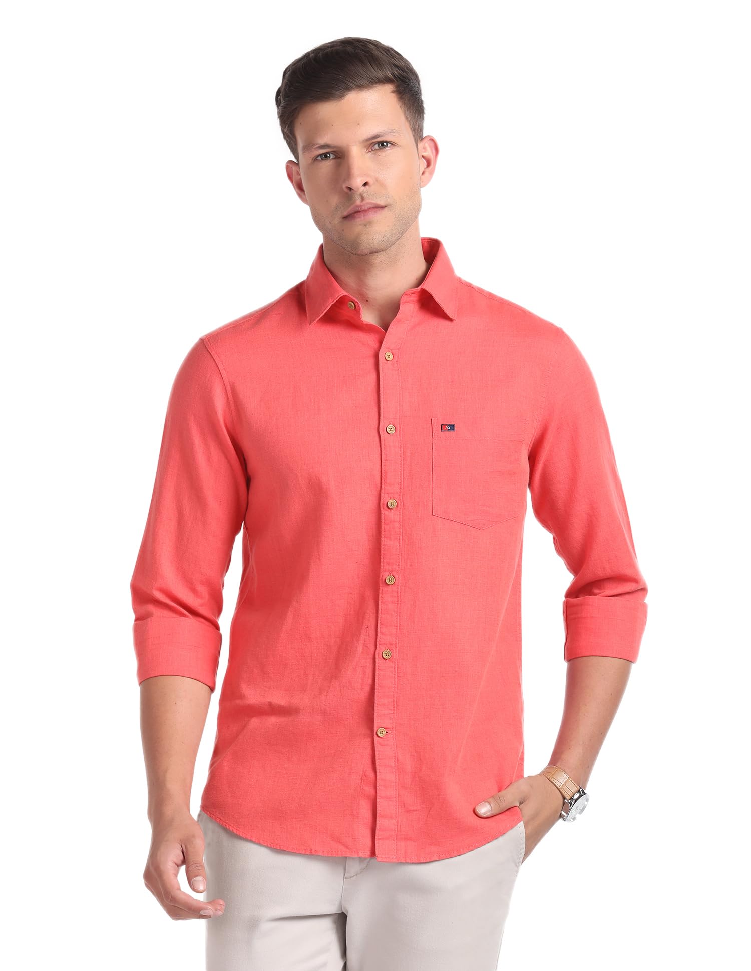 AD by Arvind Cotton Linen Slim Fit Shirt-image-27