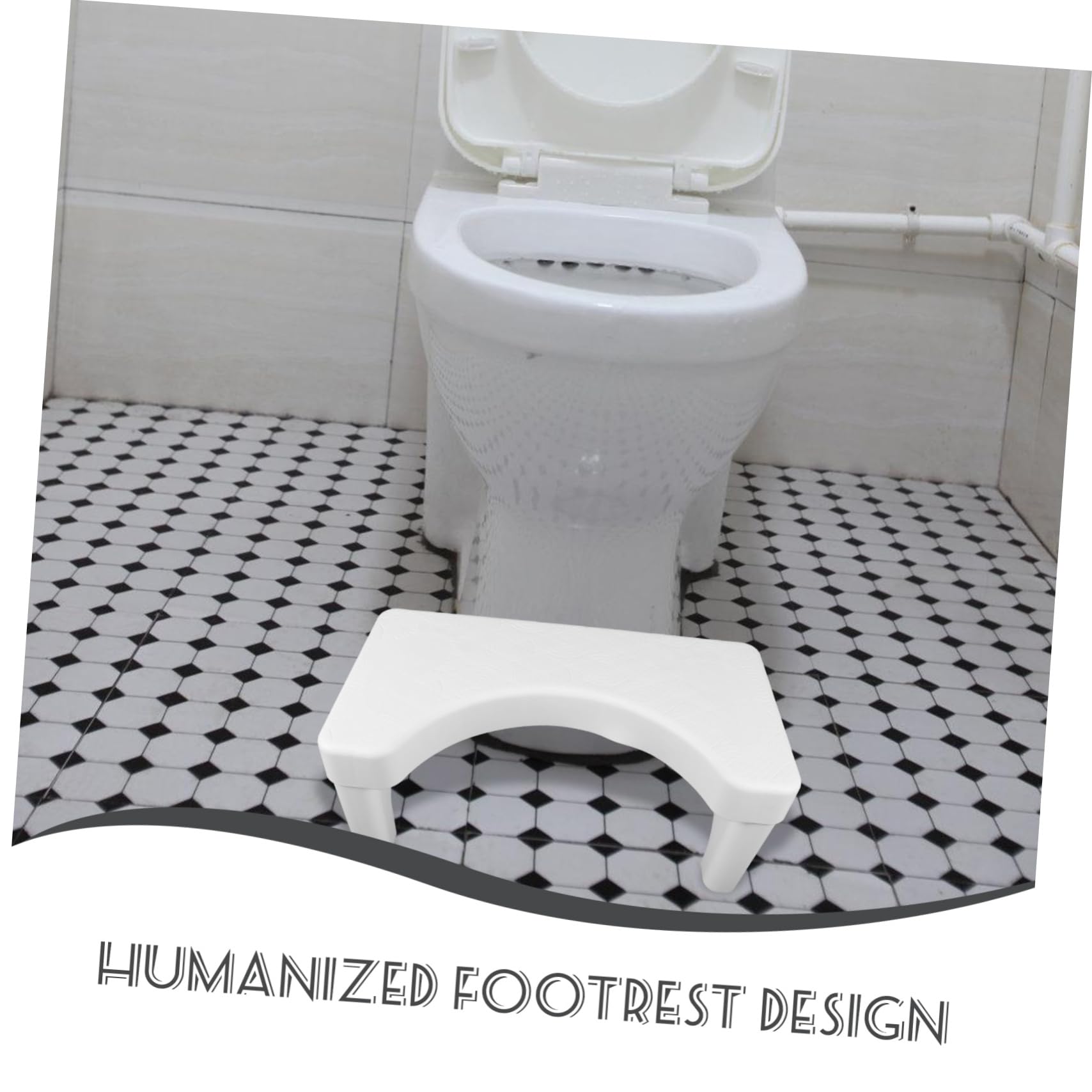 TOVINANNA Plastic Toilet Step Stool Non-Slip Pad Squatting Stool for Adults Bathroom Seat