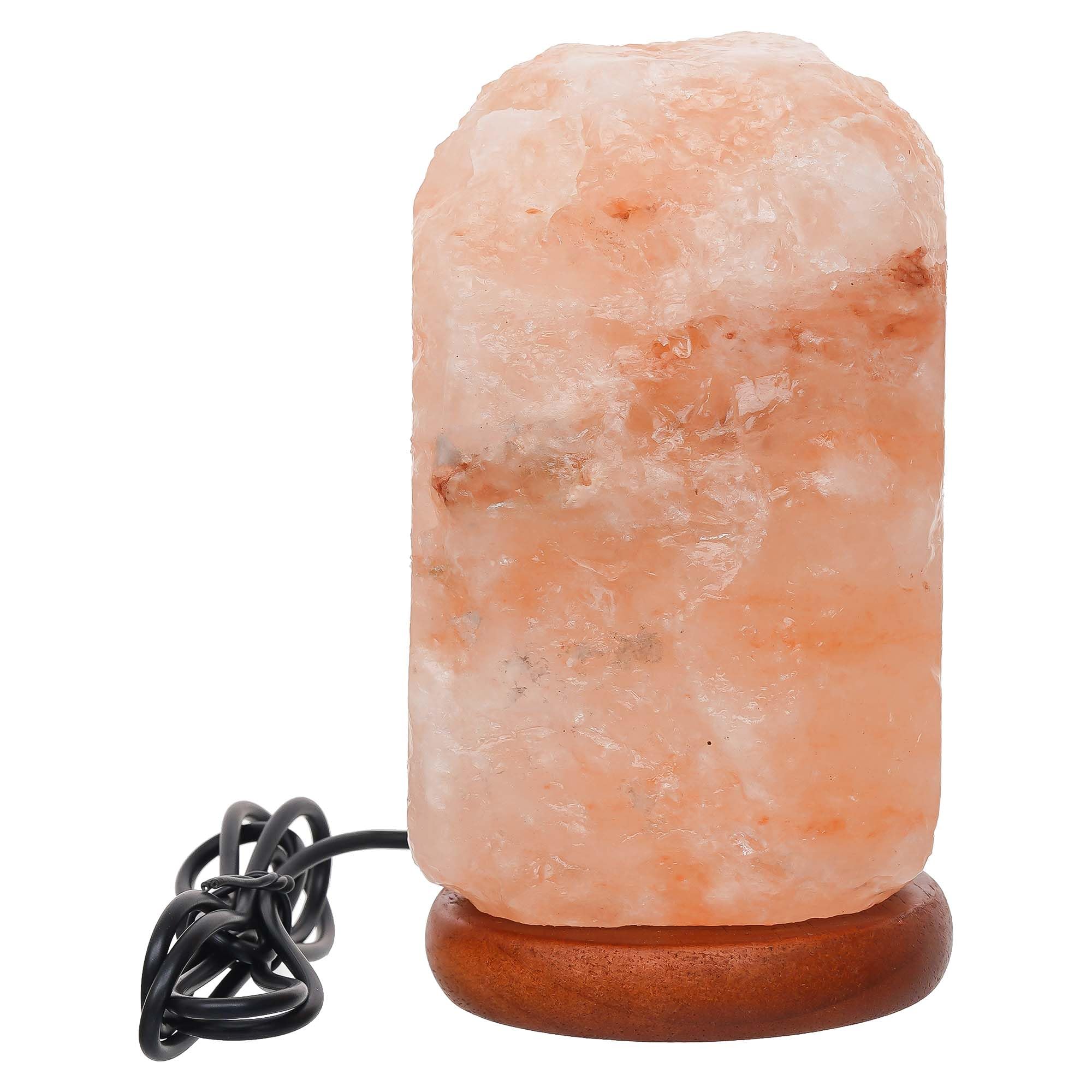 eCraftIndia Decorative Himalayan Rock Salt Lamp with Wooden Base - Table Lamp for Positive Energy, Healing, Vastu & Home Decoration - Gift for Diwali, Christmas, Birthdays, Housewarming, New Year 1
