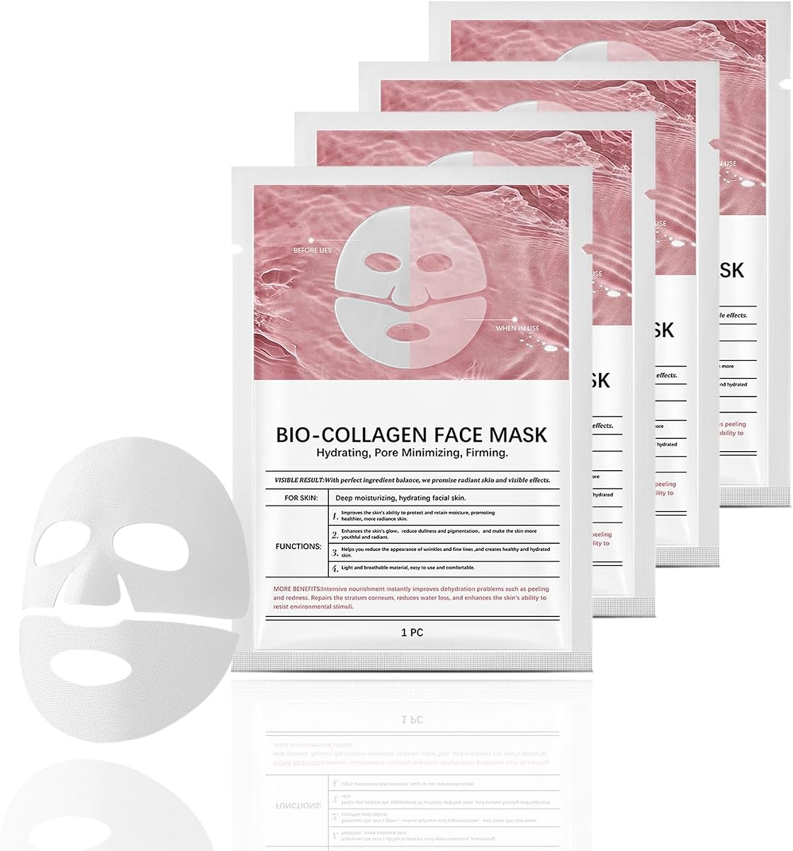 Facial Masks Skincare korean, Overnight Mask Deep Moisturizing Elasticity Boost, Facial Treatment Masks Hydration Skin Birthday Spa Gift, Sheet Masks for Women Skin Care Deep Hydrating Mask 34g x 4ea