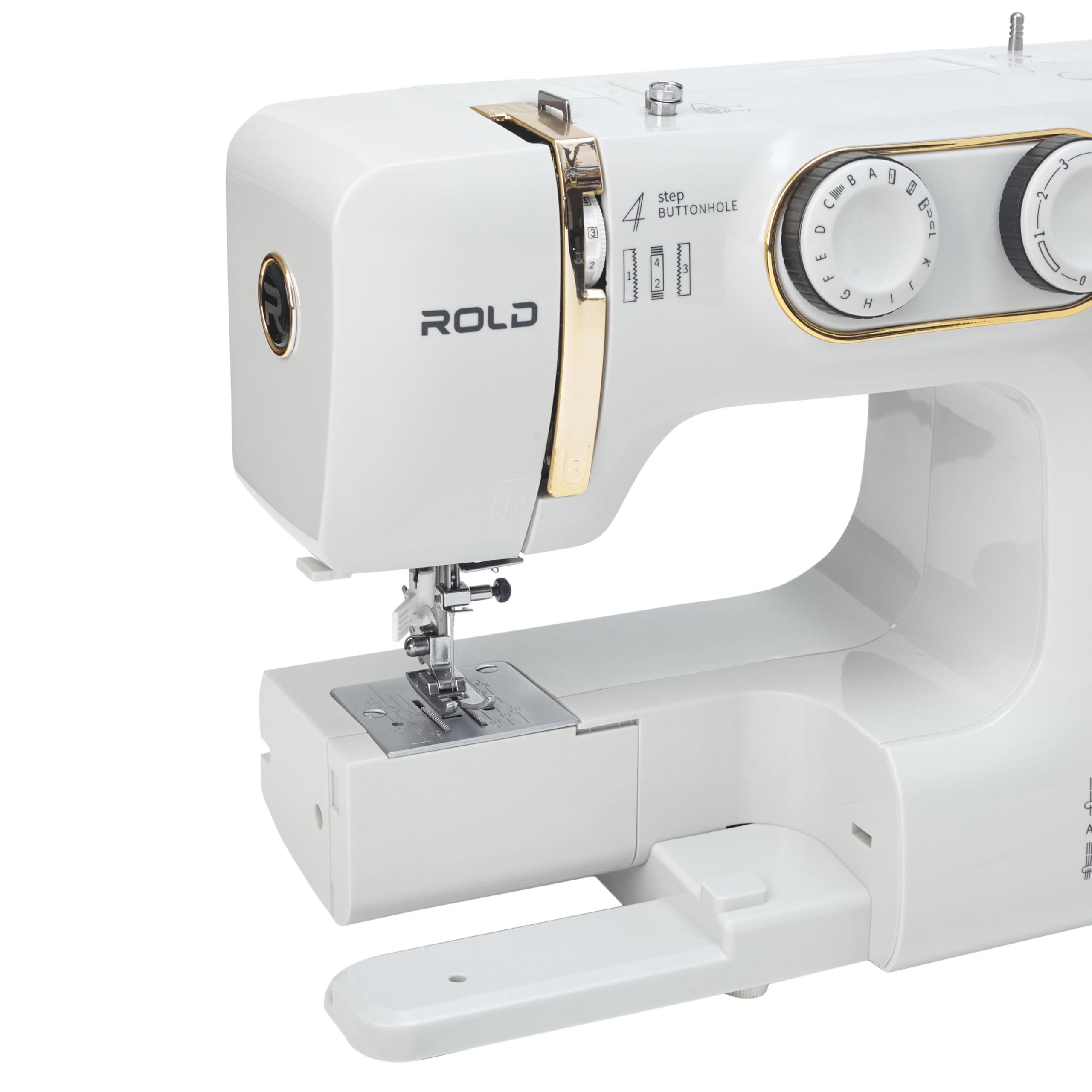 ROLD Q36 Nähmaschine mit 25 Stichen Nähen, Knopfloch, 100-Watt-Servomotor, Nadeleinfädler, Freiarm