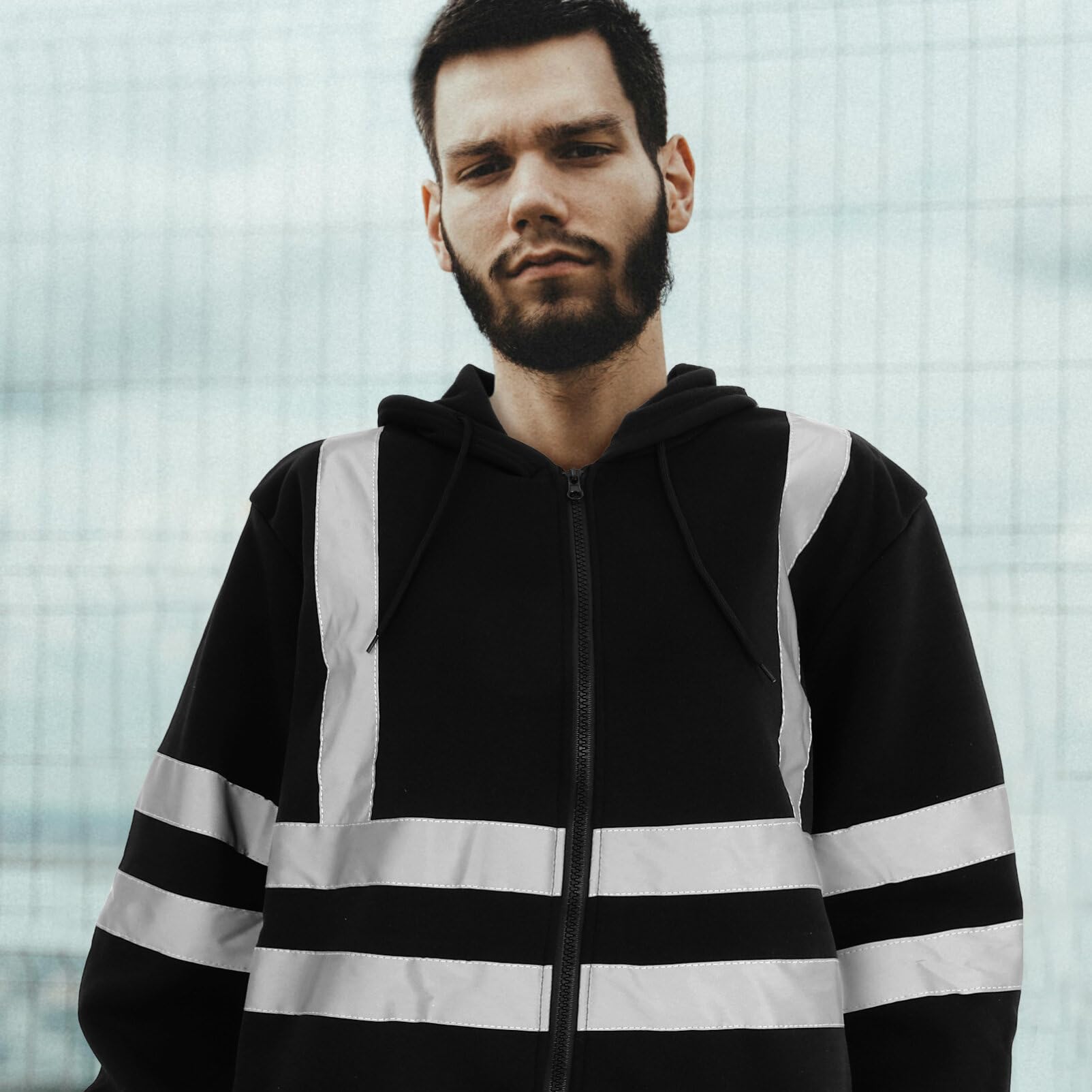 LIFKOME Reflective Hoodie Men's Safety Night Working Outdoor Construction Site Xxl