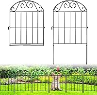 ADAVIN 24 Panels Collapsible Arched Garden Fence: 26ft x 24in Rustproof Black Metal Barrier for Dogs, Rabbits, Flowers & Yard