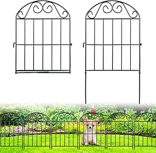ADAVIN 24 Panels Collapsible Garden Fence Animal Barrier,26 Ft(L) x 24 i...