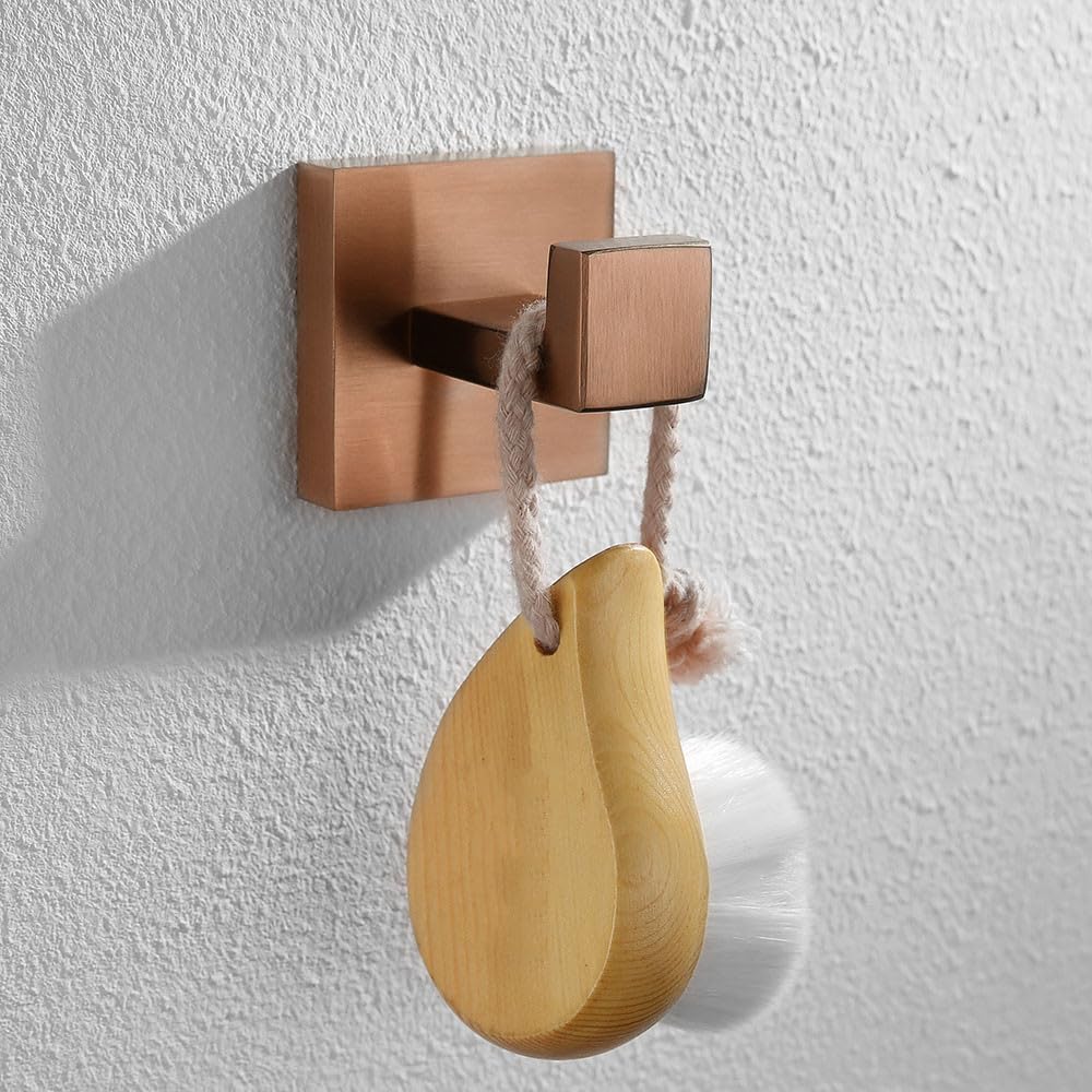 Szczotkowane różowe złoto zestaw akcesoriów łazienkowych kwadratowy uchwyt na papier toaletowy wieszak na ręczniki wieszak na szlafrok stylowy nowoczesny design do eleganckich łazienek 1 szt