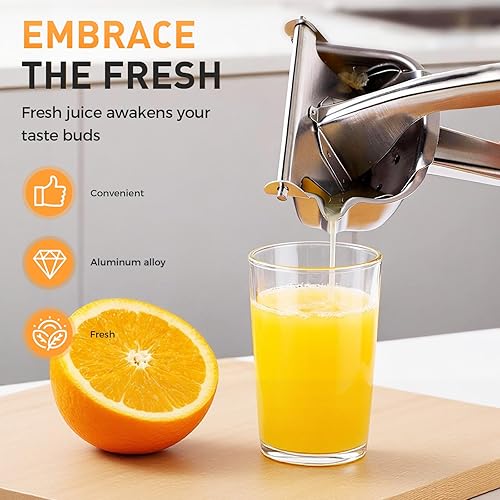 Miniatura 2 de Exprimidor de cítricos de acero inoxidable, exprimidor de cítricos de mano 2026 para uso doméstico, exprimidor manual antideslizante para limones,