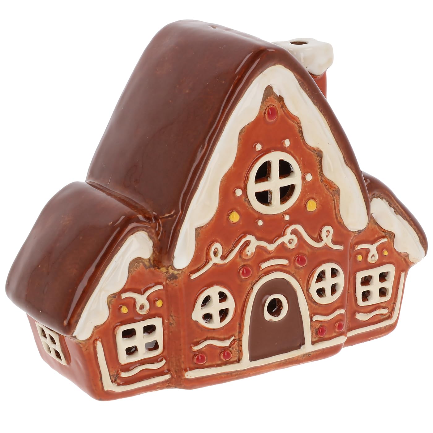 Shudehill Giftware Gingerbread Triple Roof Village Pottery Ceramic Fantasy Houses - Pumpkin, Squash, Toadstool & More! (Gingerbread Triple Roof)
