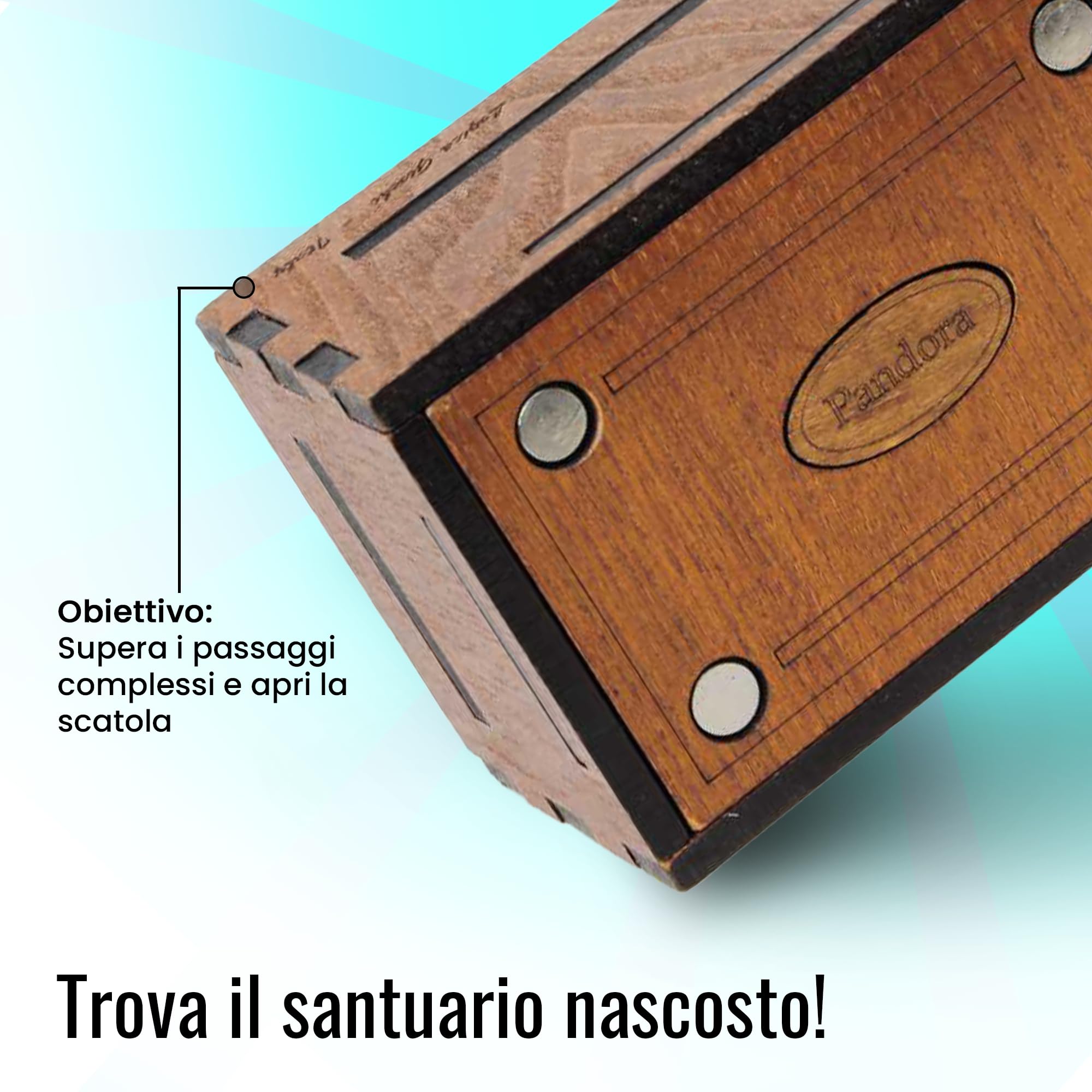 Logica Giochi - Pandora Box - Lo Scrigno Segreto - Puzzle in legno - Cofanetto segreto - Difficoltà 5/6 Incredibile - Collezione Leonardo