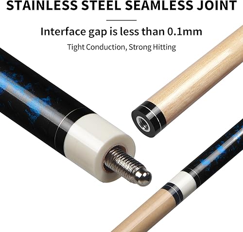 Vista 19 de LOTKEY Juego de tacos de billar profesionales de arce canadiense de 4/3/2/1-58 pulgadas, 18 ~ 21 onzas, palo de billar profesional, palo de billar