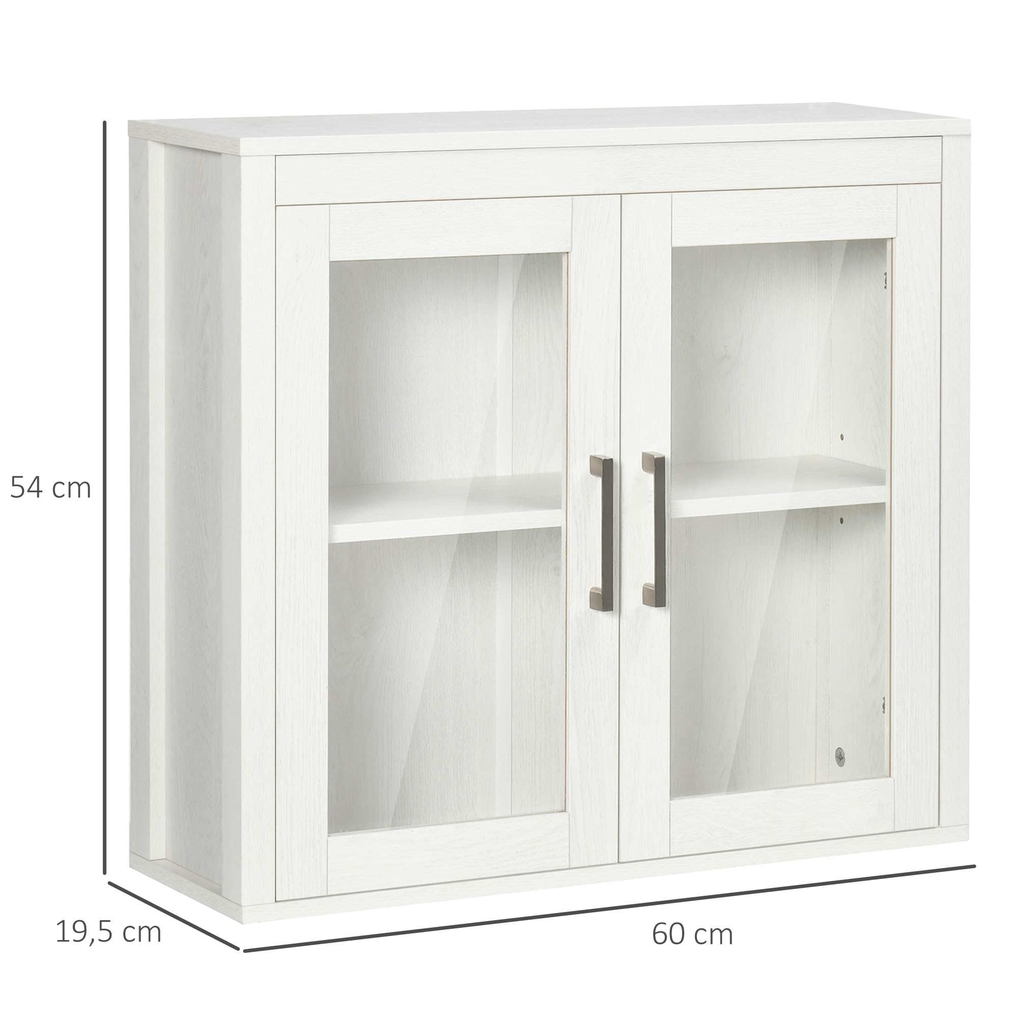 kleankin Armoire Murale de Bain, 2 Portes, 60x19.5x54 cm, Blanche