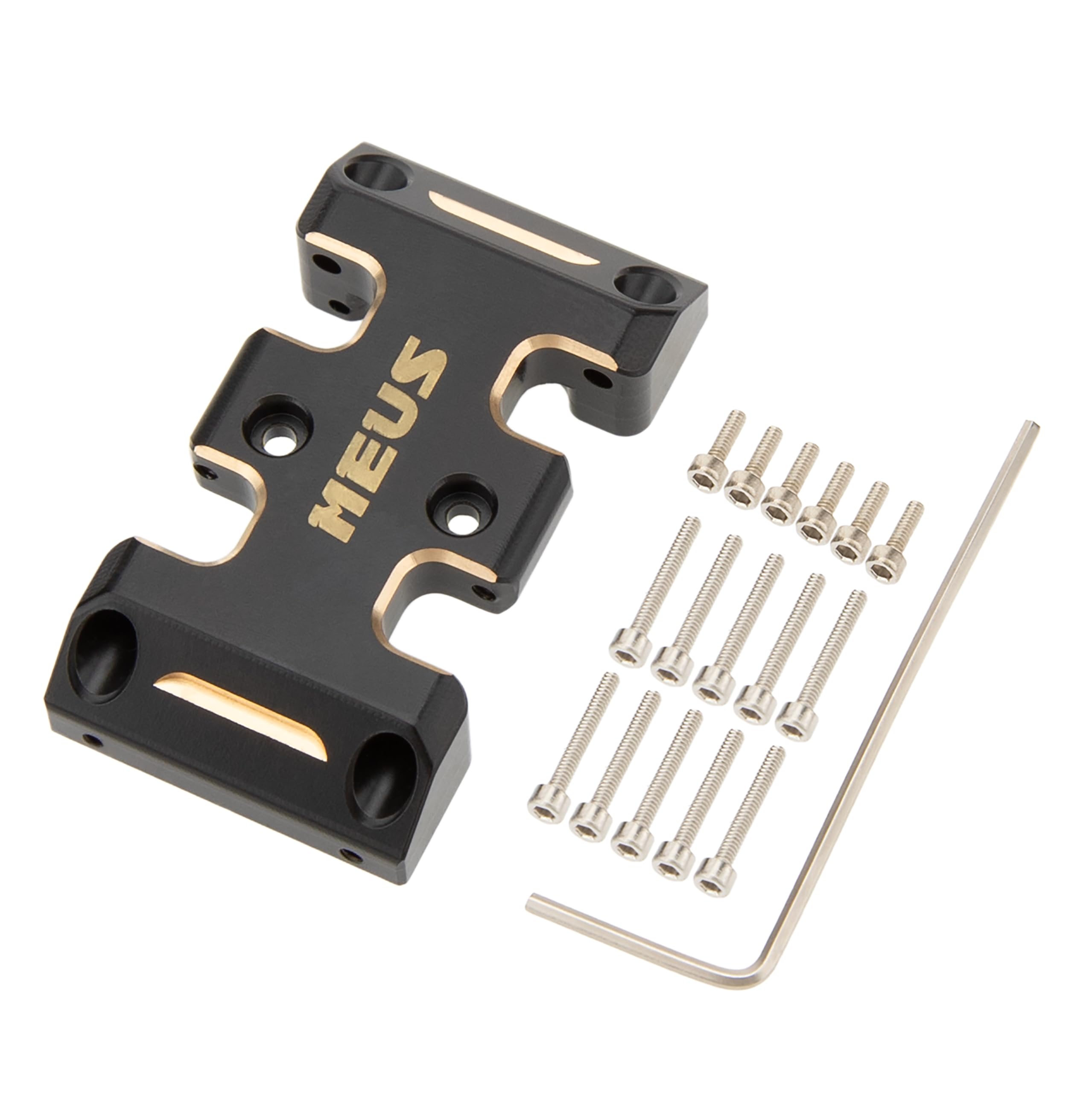 MEUS RACING 18g Brass Skid Plate for Axial SCX24 1/24 RC Crawler Upgrades (Brass)