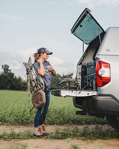 Miniatura 6 de Helo - Soporte de árbol ultraligero para colgar  Soporte de plataforma de aluminio fundido con cojín de asiento, asiento ajustable, soporte seguro