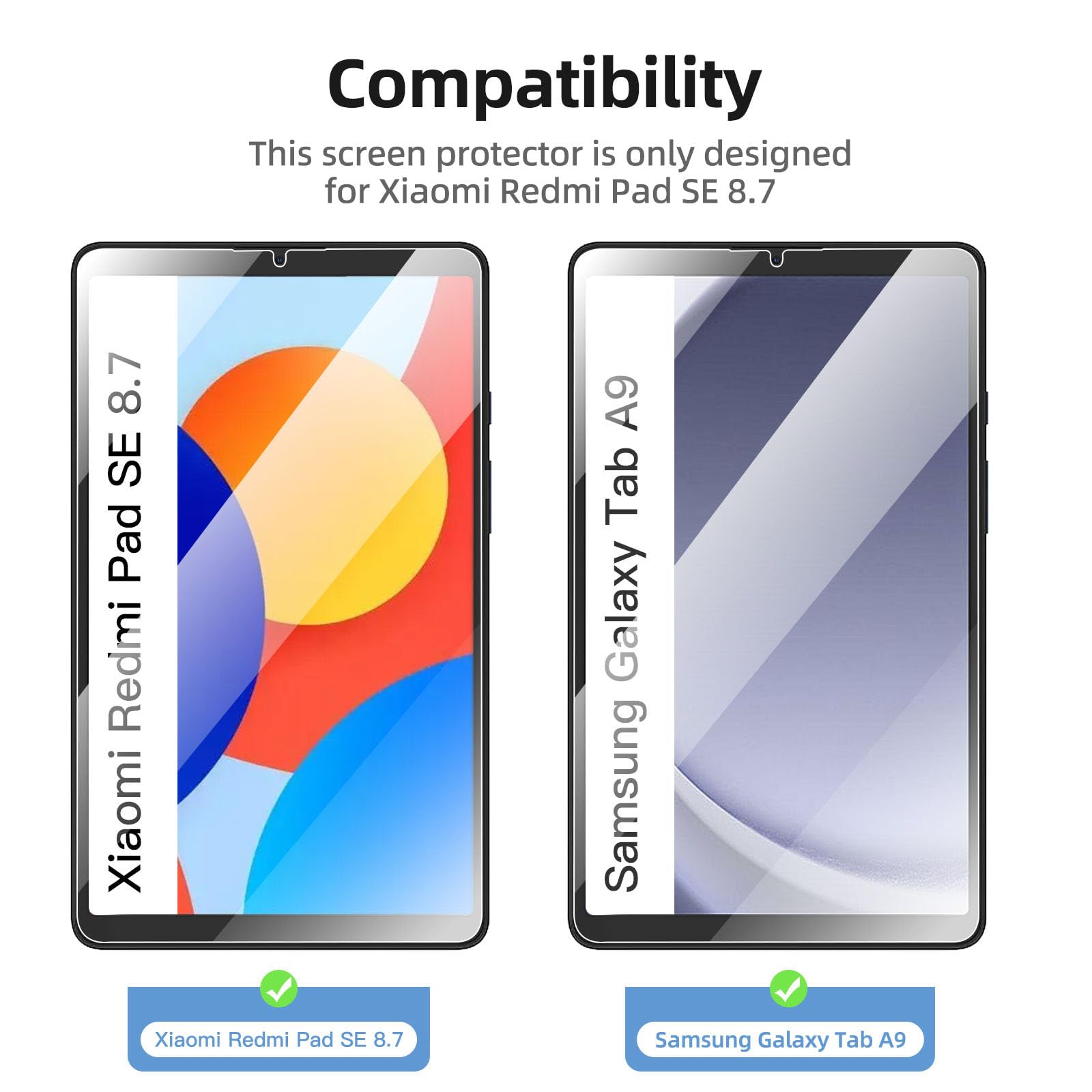NEW'C Pellicola Protettiva Vetro Temperato per Xiaomi Redmi Pad SE 8.7 pollici 2024, Durezza 9H, 0,33mm Ultra Trasparente