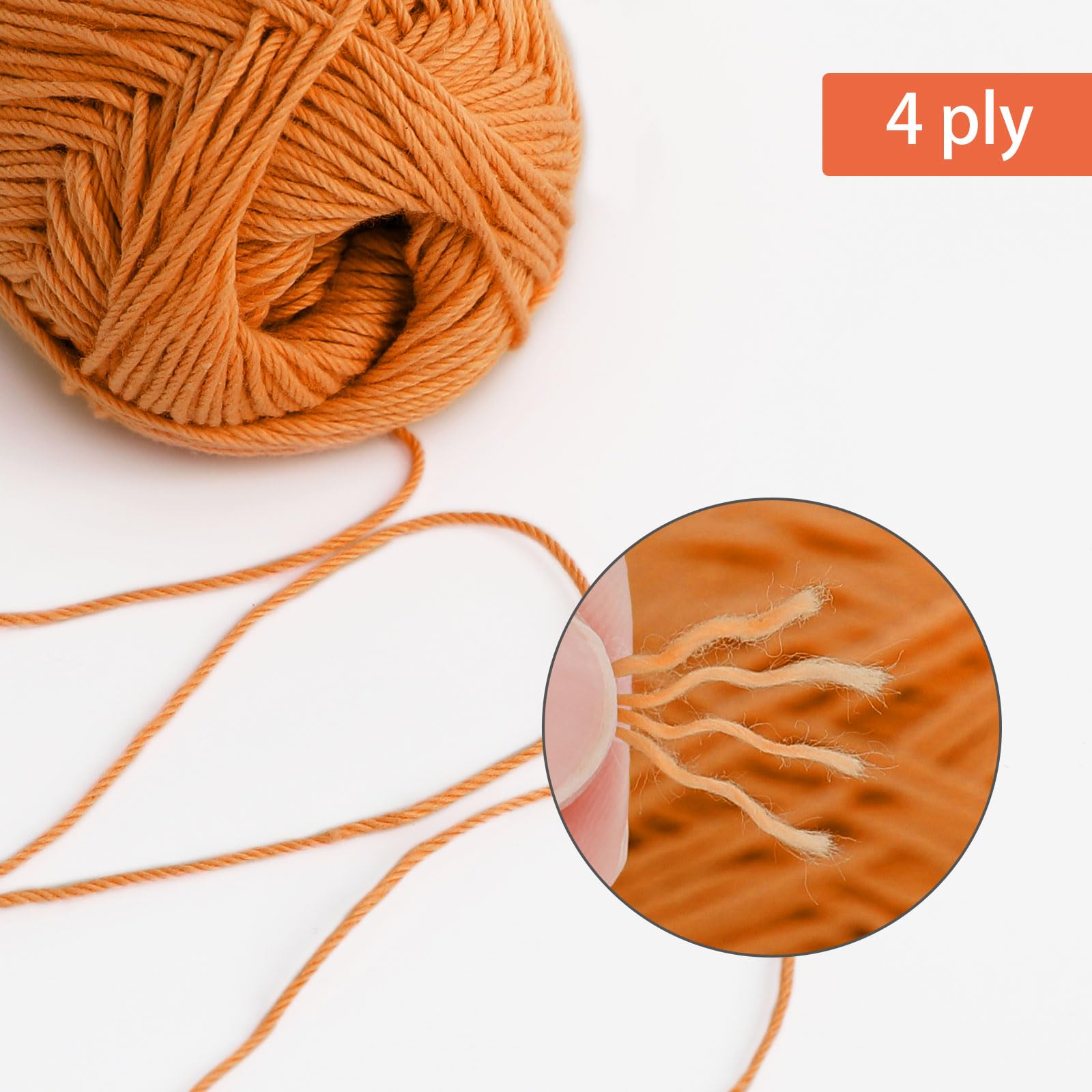 Pretty Jolly 4 Skeins Soft Baby Yarn, 100% Cotton, Crochet & Knitting, 4 Ply, Fingering Weight - Image 3