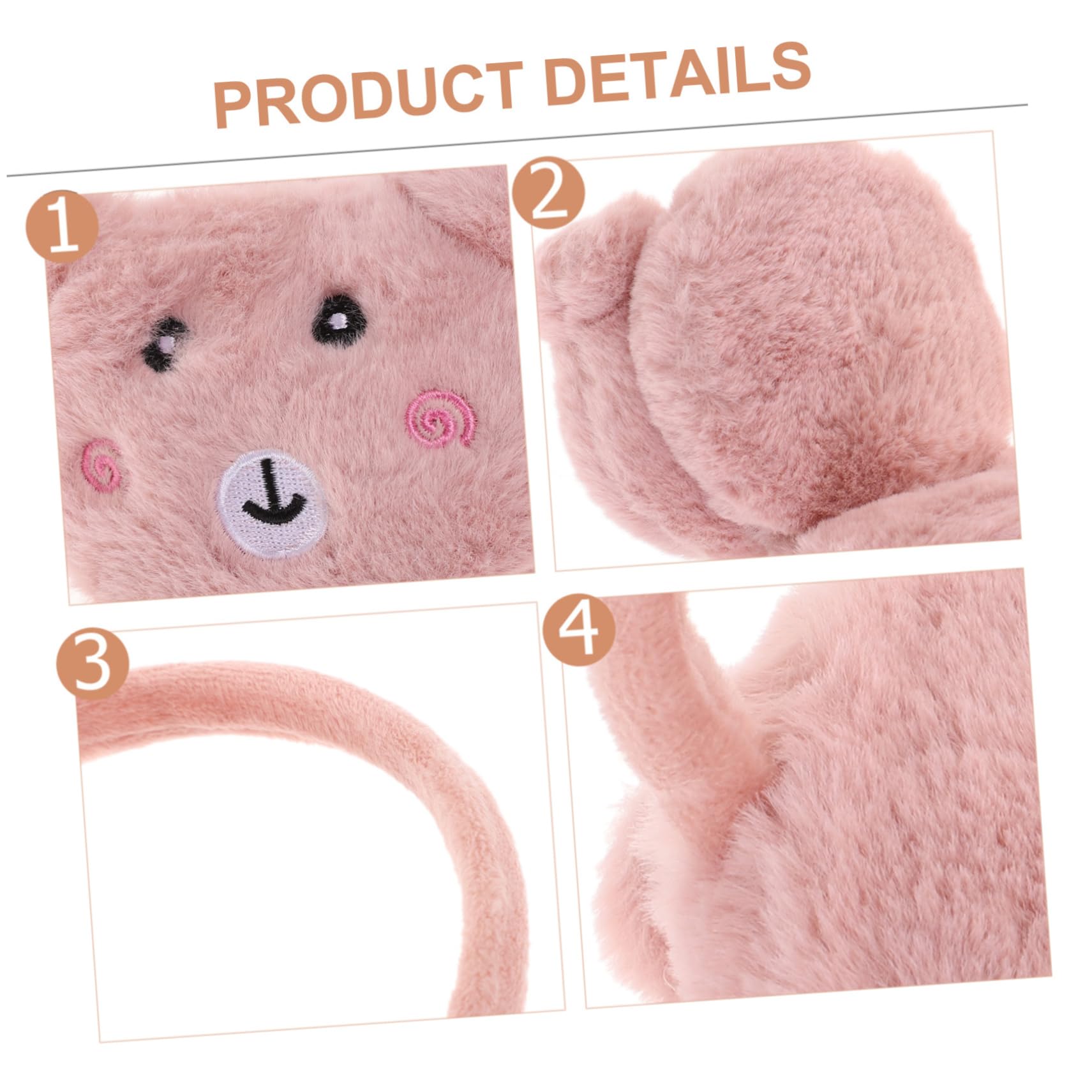 TOVINANNA Fuzzy Winter Ear Muffs for Kids Panda Design Plush Material Toddler Ear Protectors