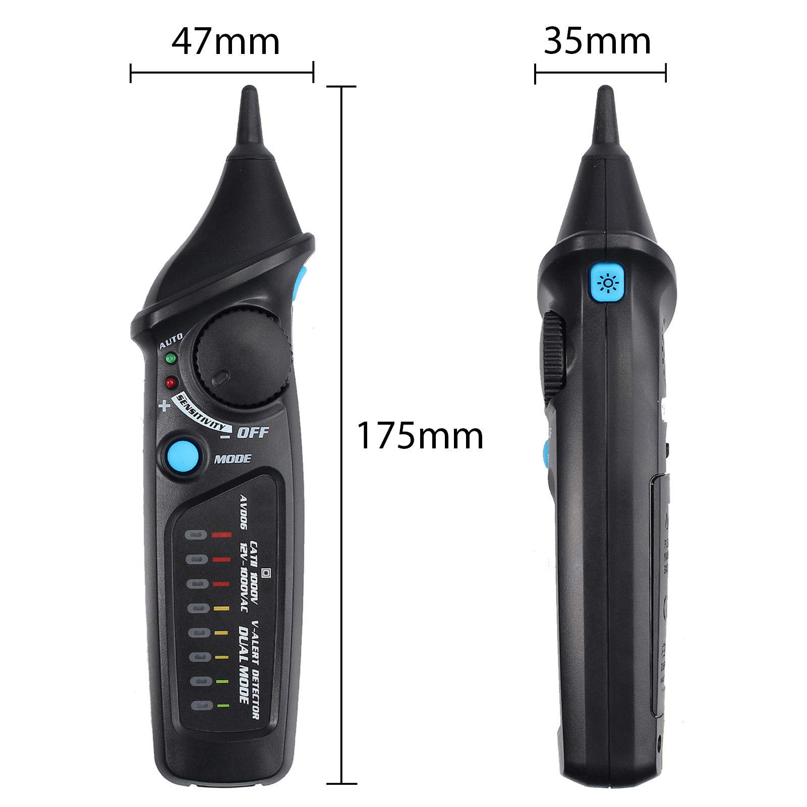 Rilevatore di tensione 12V-1000V senza contatto penna elettrica Tester tensione