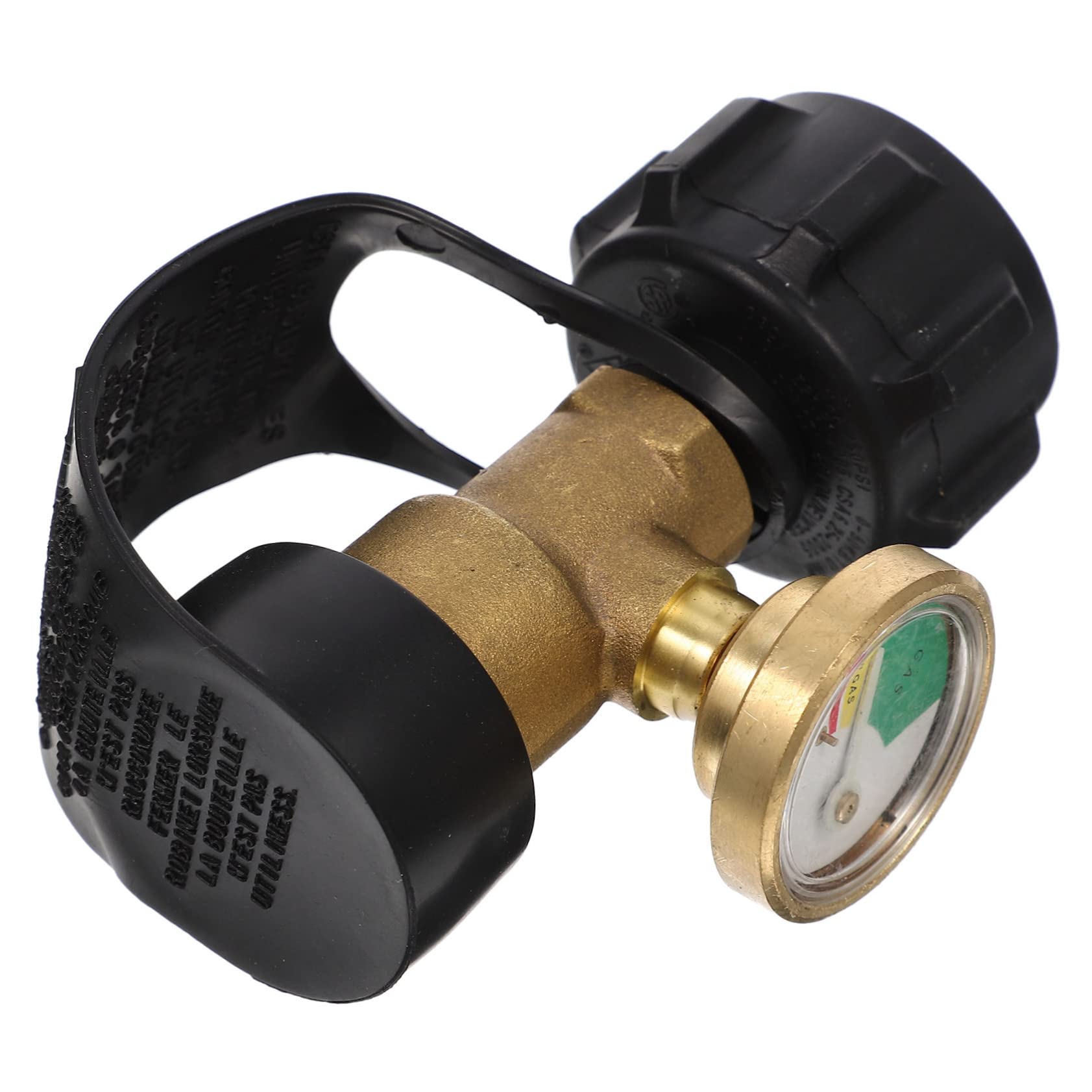 TOBBOMEY Propane Tank Adapter with Gauge Durable Propane Converter for Safe Refilling Lightweight and Portable for Camping BBQ and Outdoor Use