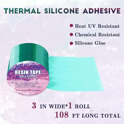 Miniatura 2 de HKACSTHI Cinta de resina de 108 pies para moldeo de resina epoxi, cinta de liberación UV y térmica (1, 3 pulgadas)