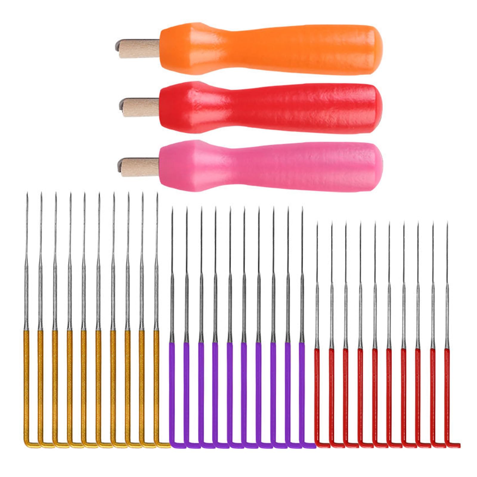 Buxuaaaa Set 3 Felting Needle Kits With Wooden Handle For Needle Felting, Beginner Starter Kits For Beginner Wool Craft Felt Tool Felt For Beginners Starter Holder