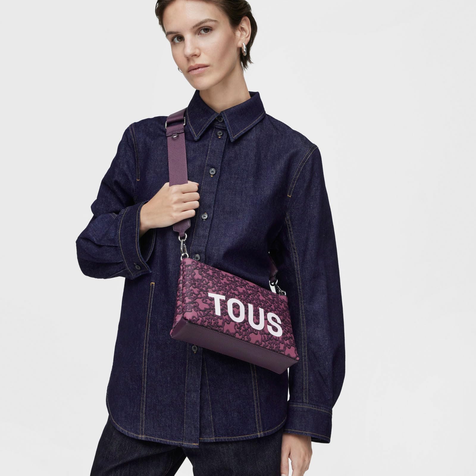 TOUS Bandolera Flat burdeos 395910254-400, para Mujer