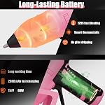 MONVICT 7.4V Cordless Hot Glue Gun with Holder Base - Digital Display & Adjustable Temp, Smart Auto-Off, Stand with Silicone Pad, 2.6A Rechargeable Battery, 10 Glue Sticks, Fast Heating for DIY Crafts | Digital Display,Adjustable Temp,Smart Auto-Off,