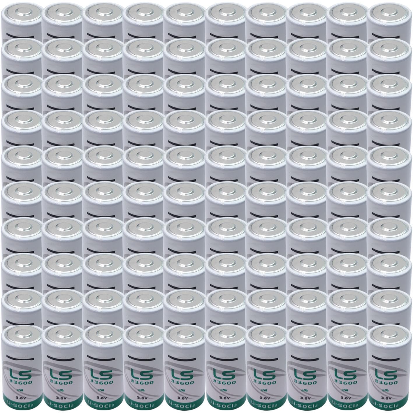 LITKEQ (Pack of 100) 3.6V LS33600 Battery D Size 17000mAh 17 Ah 3.6V Lithium Thionyl Chloride Battery, Non-Rechargeable