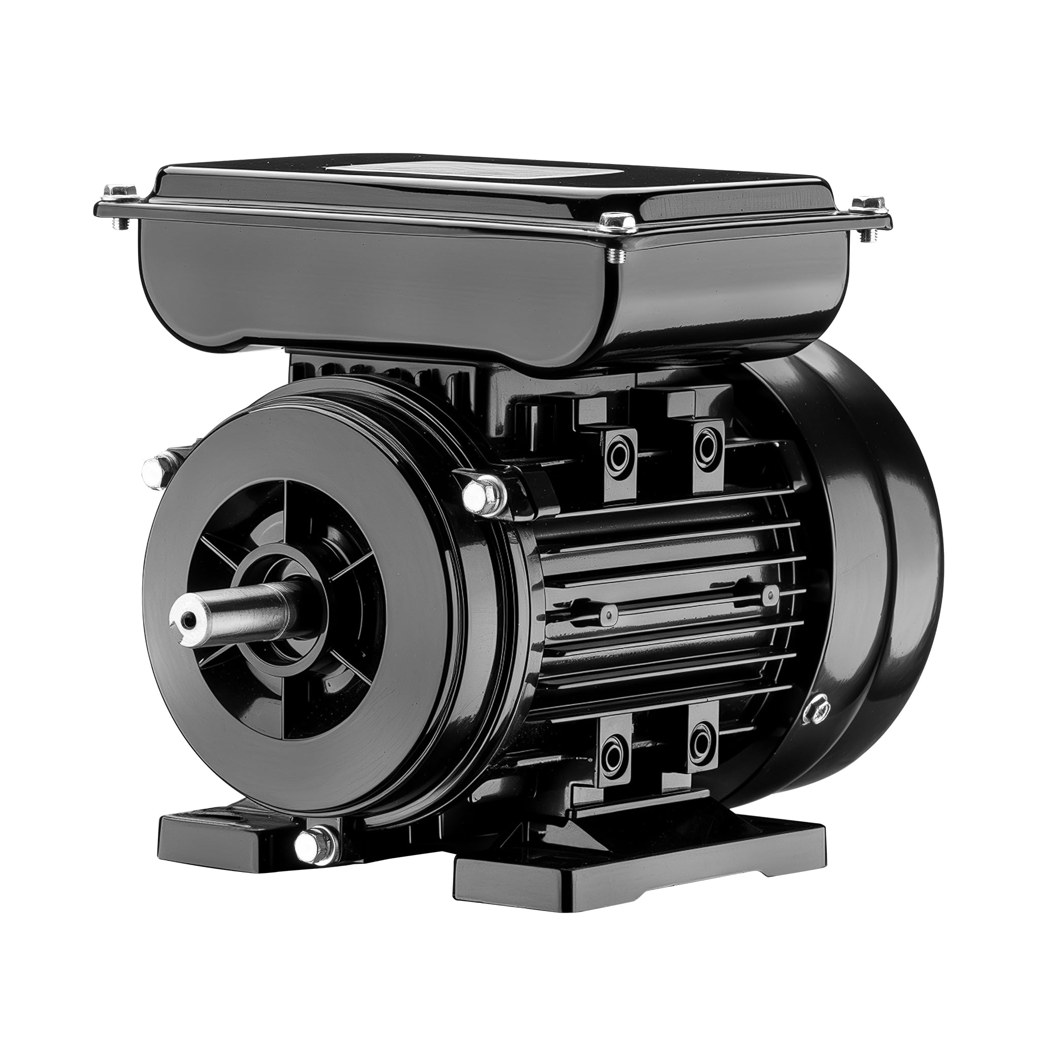 Wiltec Elektromotor 1-phasig – Induktionsmotor aus Aluminium, kompakt